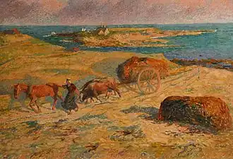 Eugène Cadel,Récole du goémon, Raguénès, ca. 1905.