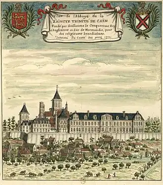 L'abbaye en 1702.