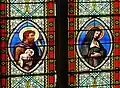 Vitraux de la nef : saint Jean-Baptiste et sainte Jeanne de Chantal
