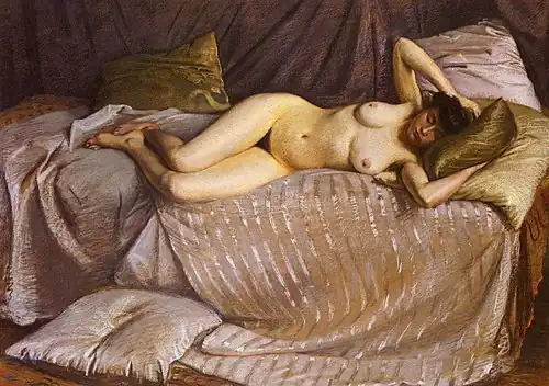 Femme nue étendue sur un divan (1873), pastel, collection privée.
