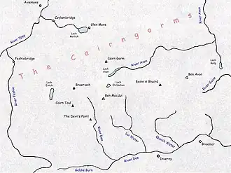 Carte des Cairngorms.