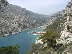 Calanque de Morgiou vue du sentier provenant de la calanque de Sugiton.