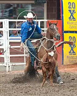 Calf roping.