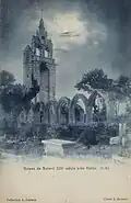 Ruines de l'église de Botmel (carte postale, vers 1900).