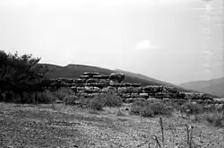 Parement interne du mur Nord de l'acropole, avec l'appareil pseudo-isodome.