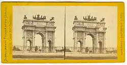 Arco della Pace, Milan, carte stéréoscopique, 1869.