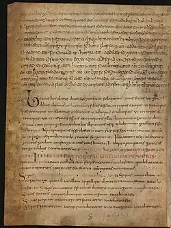 Une page de manuscrit rédigée en minuscules à l'encre noire. La deuxième moitié de la page est rédigée dans une écriture différente de la première