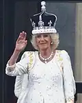 La reine Camilla portant la couronne lors de son couronnement (2023).