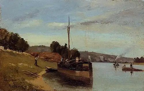 Péniches à La Roche-Guyon, 1863Localisation non documentée