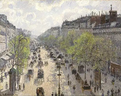 Camille Pissarro, Boulevard Montmartre, printemps (1897), vente Graupe en 1935, puis Institut Courtauld, restitué en 2000.