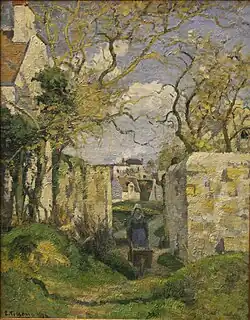 Paysanne poussant une brouette  (1874)(Maison Rondest, Pontoise). Stockholm, Nationalmuseum.