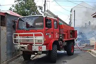 Véhicule du SDIS de Guadeloupe au Moule.