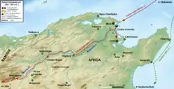 Carte de la campagne africaine de Scipion