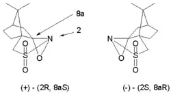 deux isomères optiques d'oxaziridine de camphresulfonyle