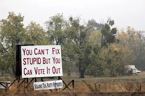 2012 : « Vous ne pouvez pas réparer les stupidités mais vous pouvez voter ».
