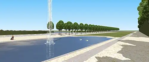 Restitution du grand bassin bas de Villeflix.