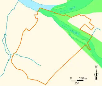 Carte représentant les limites d'une zone naturelle protégée.