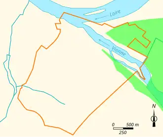 Carte représentant les limites d'une zone naturelle protégée.