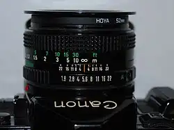 En mode Manuel, on choisit la valeur du diaphragme à l'aide de la bague de l'objectif.