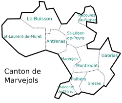 Canton de Marvejols avant 2015