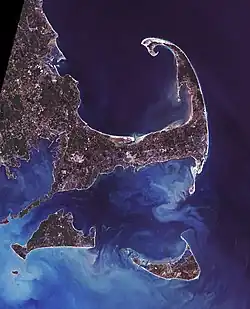 La péninsule de Cape Cod (vue satellite).