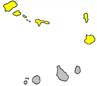 Îles de Barlavento (en jaune)