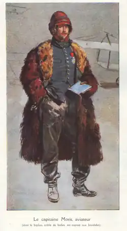 Capitaine Moris - Aviateur&nbsp;- portrait d'après Maurice Orange - publié dans la revue l'Illustration du 15 mai 1915