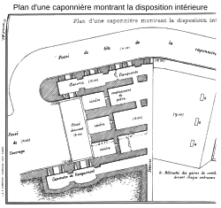 Plan-type d'une caponnière (fortification polygonale)