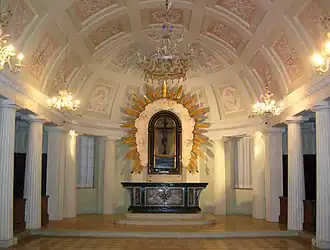 La chapelle du Crucifix dans l'oratoire des grottes d'Urbino, sous la cathédrale.