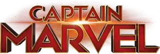 Les mots "CAPTAIN MARVEL" sur deux lignes, en capitales rouges.