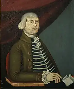 Capitaini Pollycarpus Edson 1791  huile sur toile 30½ x 25 inches Vose Galleries, Boston, Massachusetts