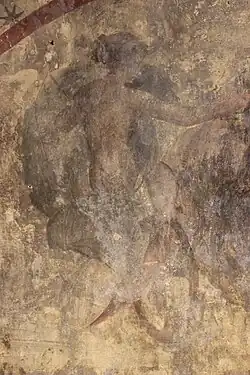 Peinture représentant Luna, mithréum de Santa Maria Capua Vetere, deuxième quart du IIIe&nbsp;siècle.