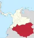 Le Territoire National du Caquetá en 1855.
