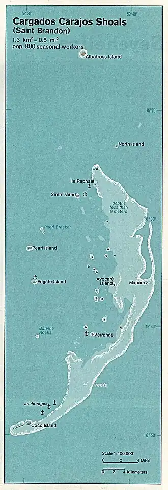 Carte des Cargados Carajos dessinée par la CIA.