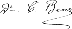 signature de Carl Benz