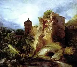 La Tour en ruines du château de Heidelberg, 1829, Kunsthalle de Brême.