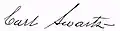 Signature de Carl Swartz
