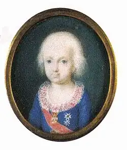 Charles de Naples et de Sicile (1775-1778), miniature de peintre inconnu.