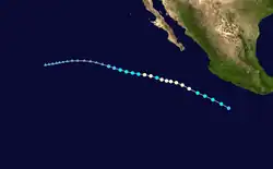 Parcours de l'ouragan Carlotta