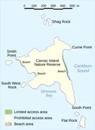 Carte de l'île Carnac.