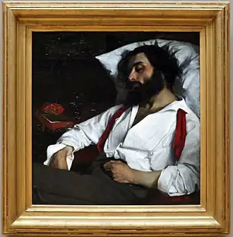 La toile avec son encadrement.