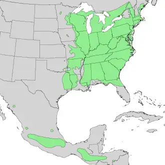 Description de l'image Carpinus_caroliniana_range_map_3.png.
