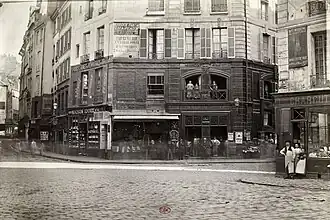 Le carrefour de Buci depuis la place Gozlin, vers 1866.