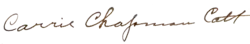 signature de Carrie Chapman Catt