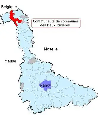Localisation de Communauté de communes des Deux Rivières