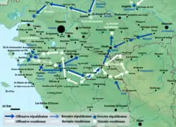 Carte de la Vendée militaire en décembre 1793.