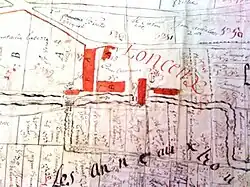 Extrait carte Ponts & Chaussées 1762