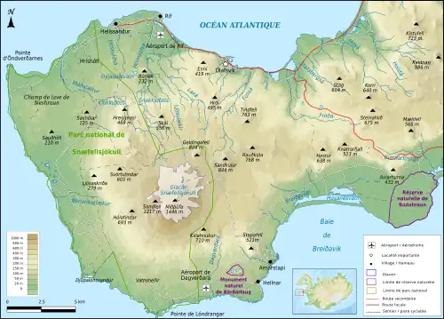 Carte du Snaefellsjökull