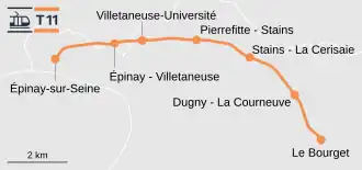 Voir la carte de la ligne.