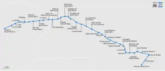 Voir la carte de la ligne.